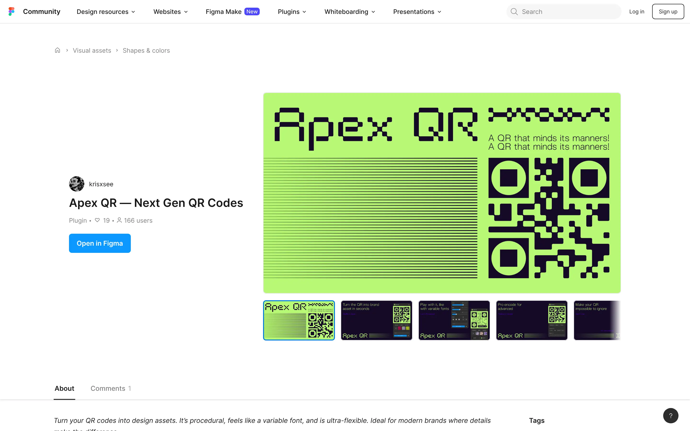 Apex QR plugin for next-gen QR code design.