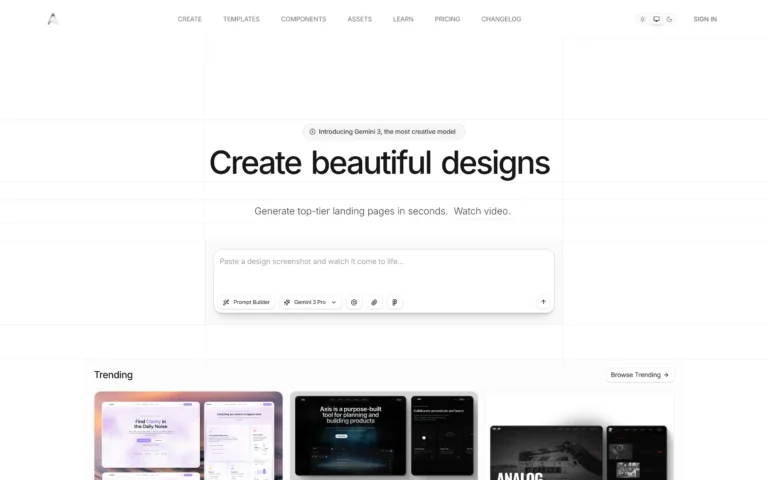 Aura: AI Landing Page Builder for High-Quality Design Output