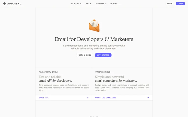AutoSend: Developer-First Email API for Transactional & Marketing Emails