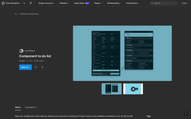 Component To-Do List: Design System Checklist Widget for Figma