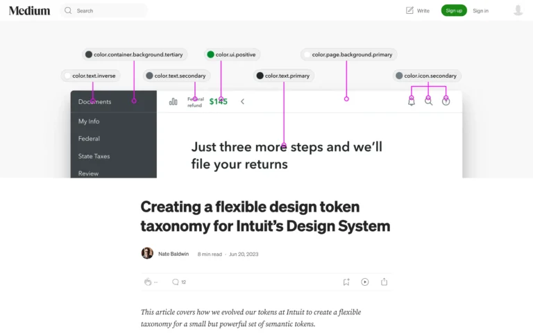 Creating a Flexible Design Token Taxonomy – Intuit Case Study
