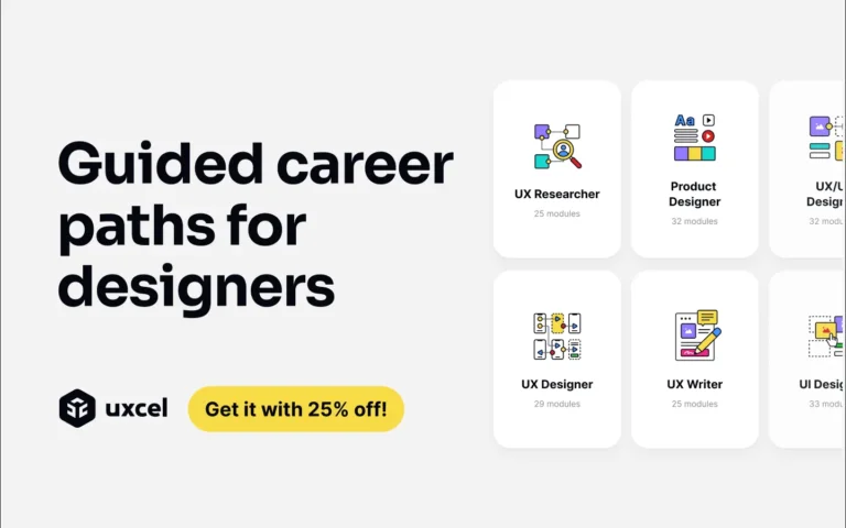Guided career paths for designers with courses.