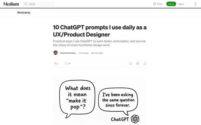 10 ChatGPT Prompts UX Designers Use Daily to Work Faster