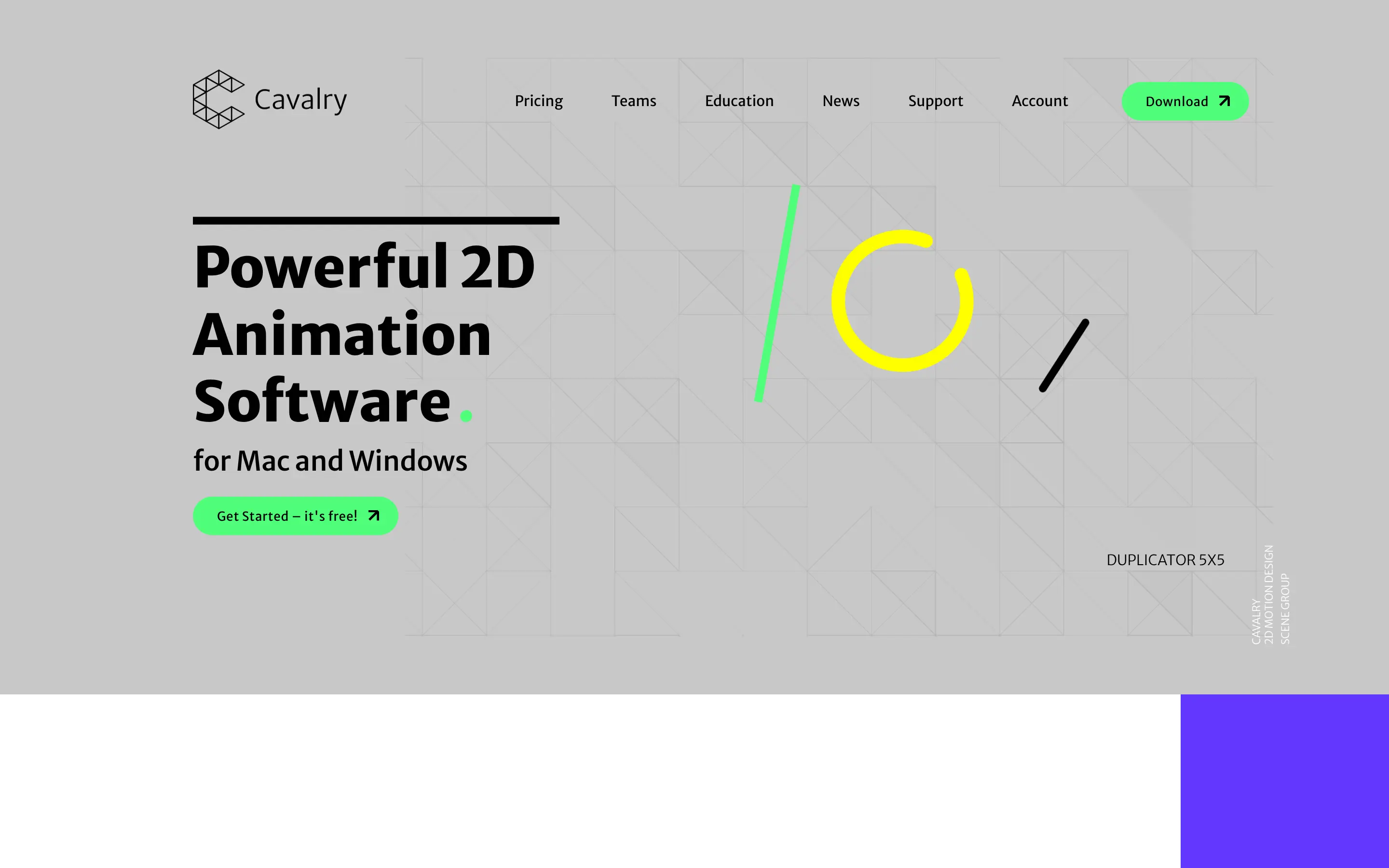 Cavalry 2D animation software for Mac and Windows.