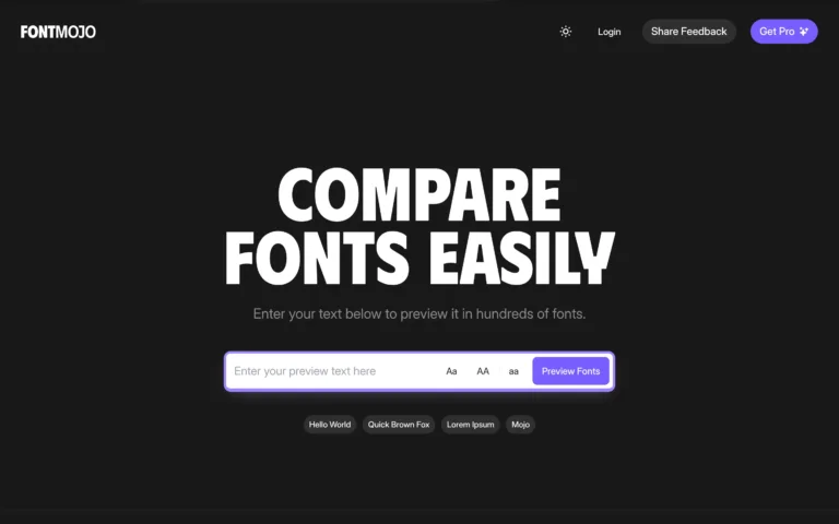 Font Mojo: Compare Fonts Instantly with Live Text Previews