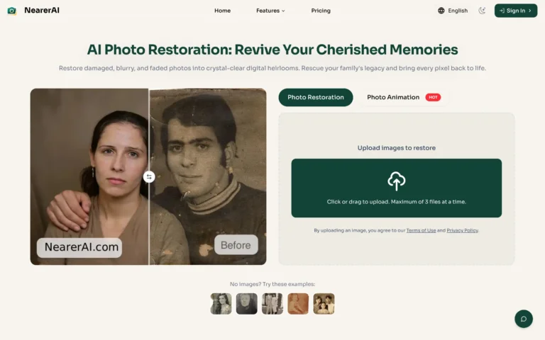 NearerAI: Restore Old Photos with AI