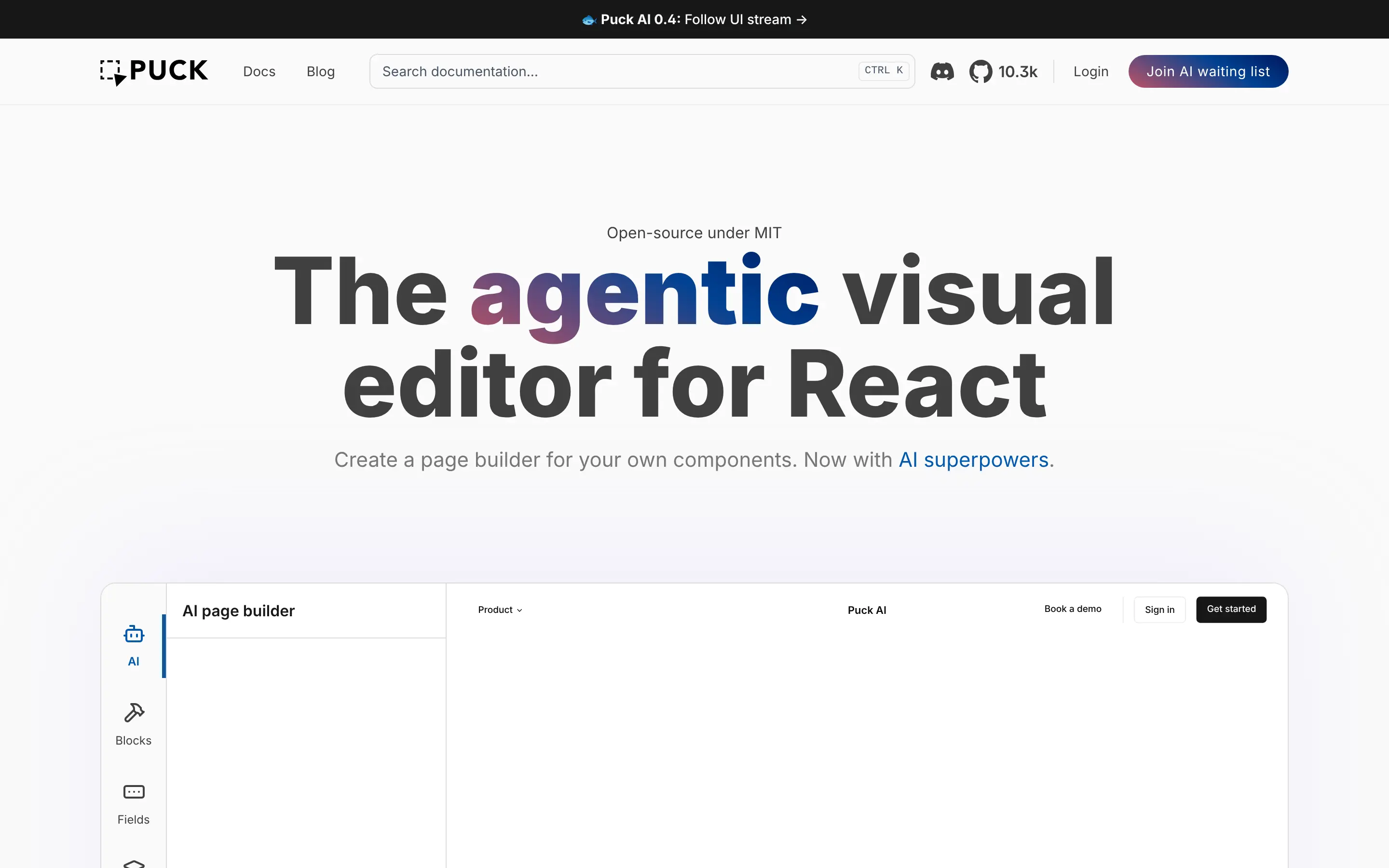 Agentic visual editor for React with AI tools.