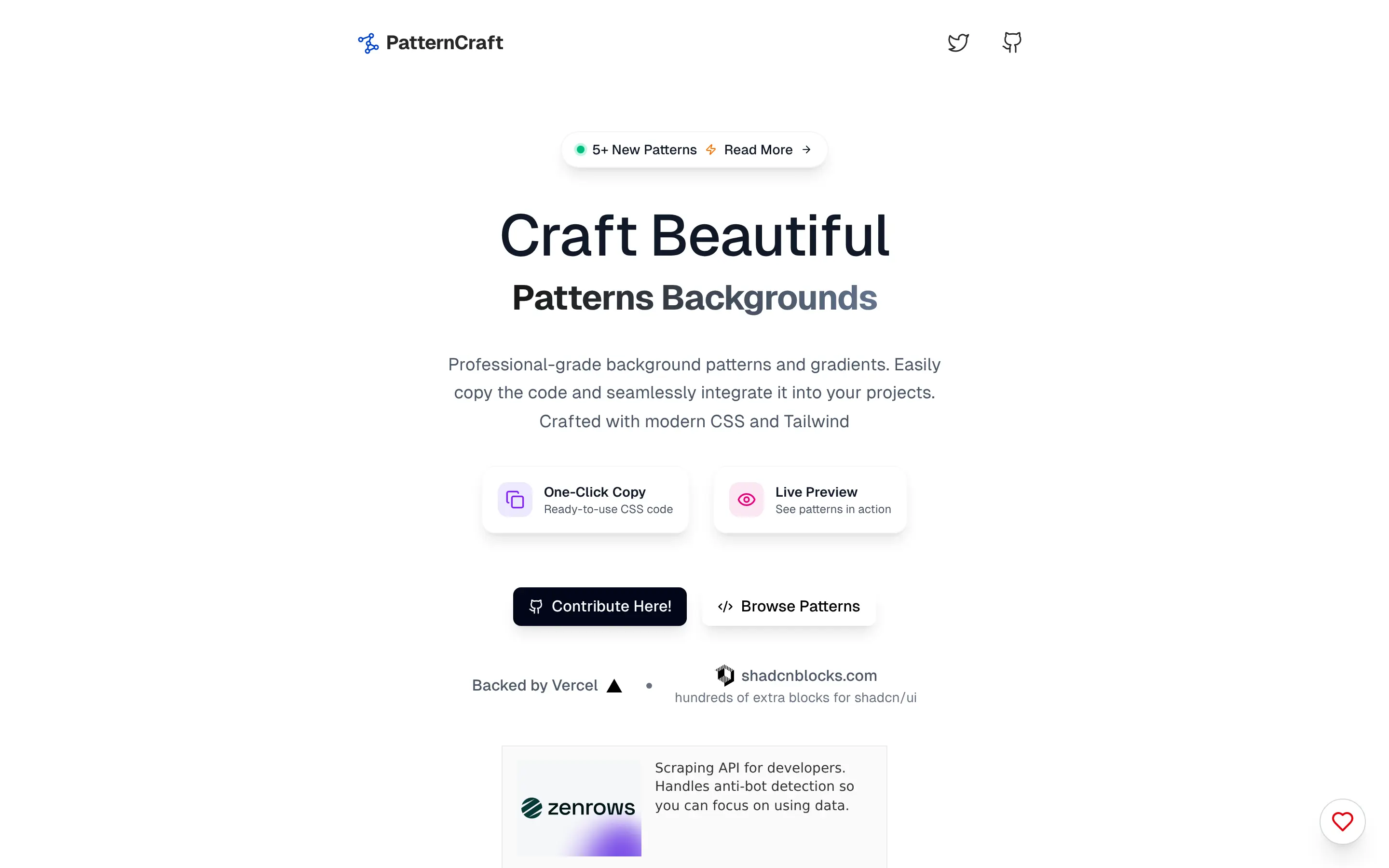 Create beautiful patterns with modern CSS and Tailwind.