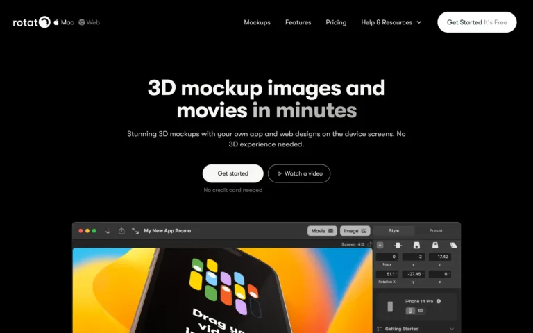 Rotato – Create 3D App & Device Mockups in Minutes