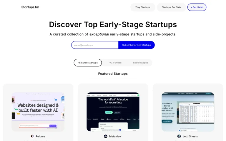 Startups.fm: Discover & Share Early-Stage Startups
