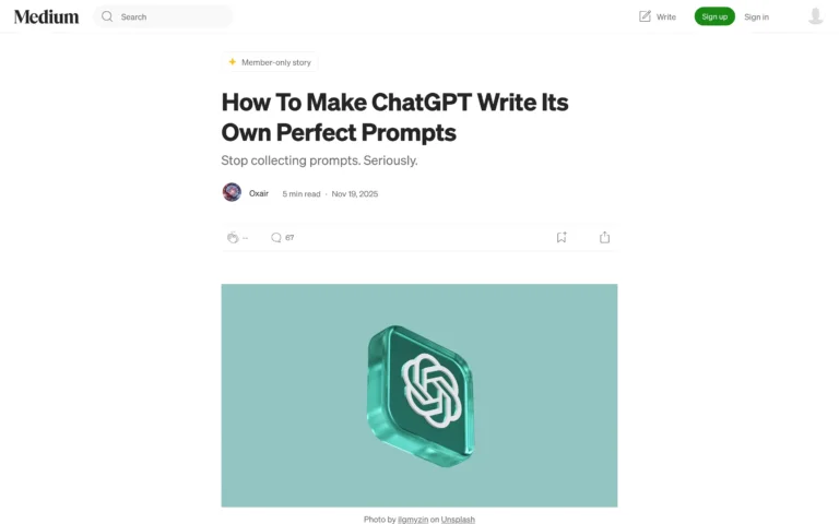 The Master Prompt: How to Make ChatGPT Write Its Own Perfect Prompts