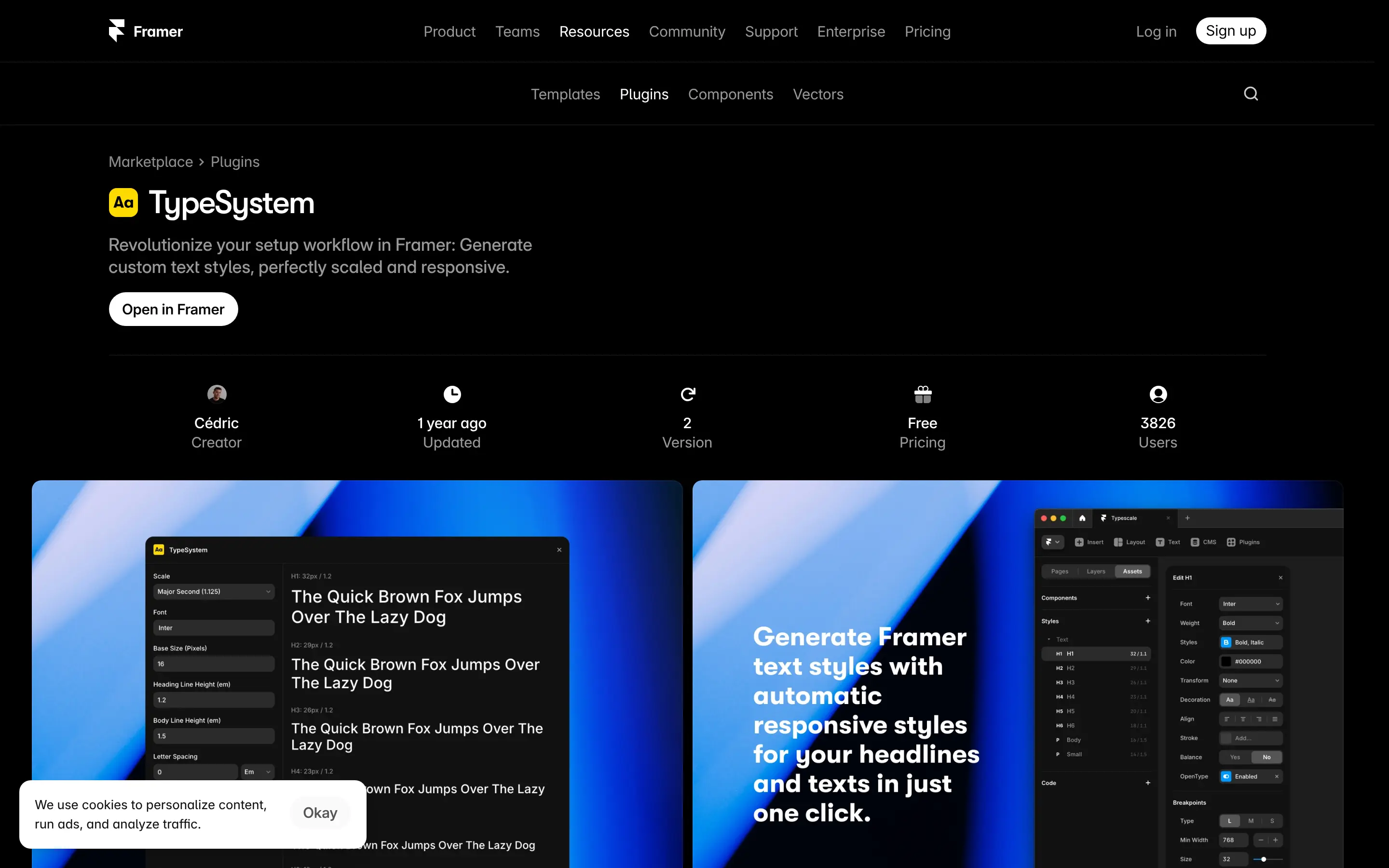 Framer plugin for custom responsive text styles.