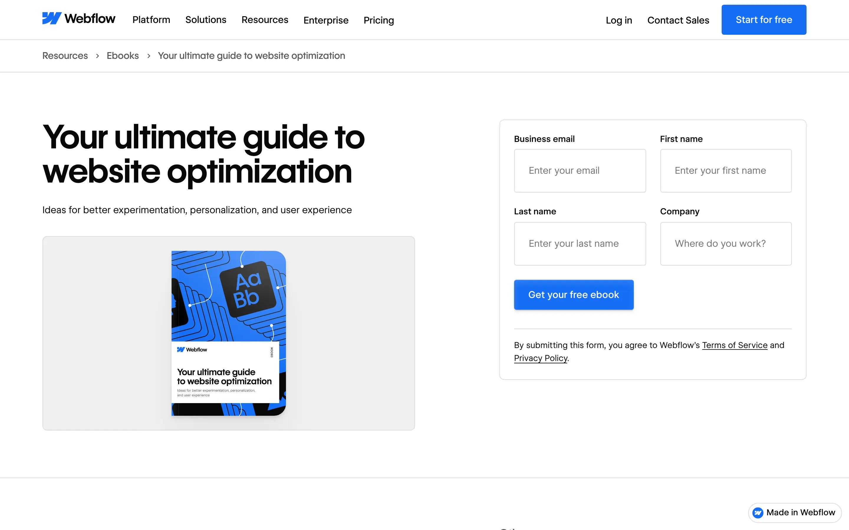 Ebook on website optimization insights and strategies.